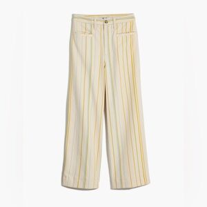 Madewell Emmett Wide-Leg Crop Pants in Stripe Size 23